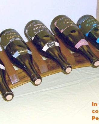 Esclusivo portabottiglie con doghe antiche