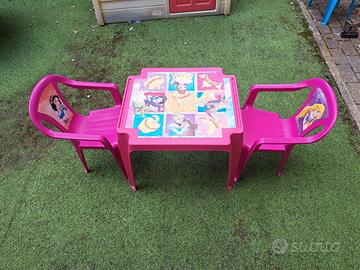 Tavolo+ 2 sedie Disney colore rosa