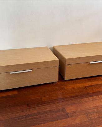 Coppia comodini effetto rovere chiaro