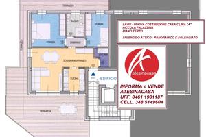 Lavis zona centrale e servita panoramico attico