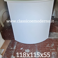 Bancone reception curvato bianco centro estetico