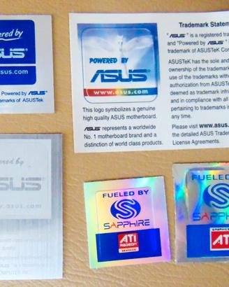 Decals per PC: ASUS, ATI Sapphire