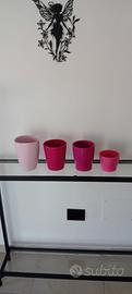 Set 4 vasi portafiori diverse tonalità del rosa