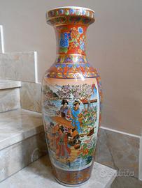 Vaso stile Satsuma in porcellana, H 60 cm