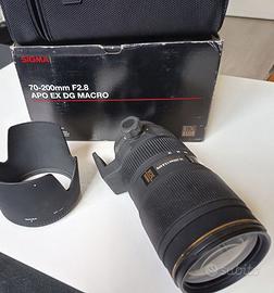 Obiettivo Sigma 70-200 f2.8 macro attacco Nikon