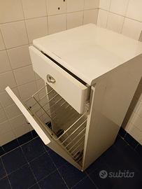 Mobiletto bagno porta biancheria