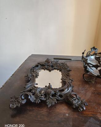 Elegante set specchiera da tavolo e centrotavola i