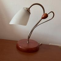 Due lampade da comodino im vetro e ciliegio