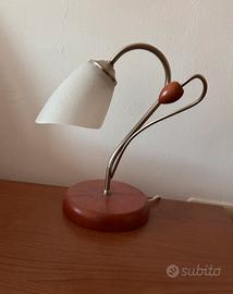 Due lampade da comodino im vetro e ciliegio