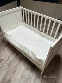 Lettino culla legno bianco per neonati e bambini