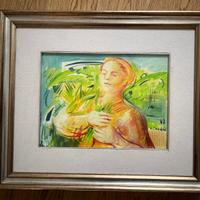 Quadro di Adriano Pavan, Nei Campi, 1987, 40x30