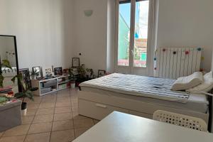 Ampio monolocale arredato con balcone