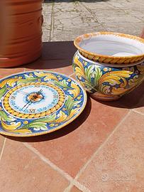 Vaso e Orologio originali di Caltagirone 