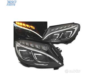 FARI MERCEDES W205 14-18 LUCE DIURNA LED DRL NERO