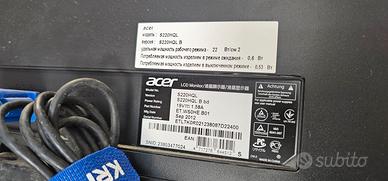 Monitor Acer 22" S22HQL + alimentatore + cavo vga