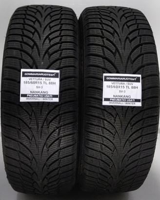 2 PNEUMATICI USATI 185/60R15 88H SV3 NANKANG GOMME