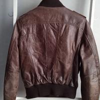 Bomber in pelle marrone effetto invecchiato