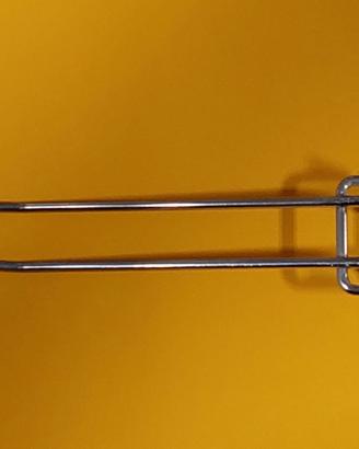 Ganci cromati in acciaio x pannelli forati 100 pz.