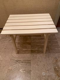 Tavolino  bianco legno laccato