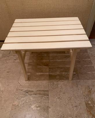 Tavolino  bianco legno laccato