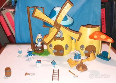 Mulino dei puffi vintage con accessori