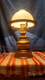 grande lampada da tavolo tipo lume ottone vintage 