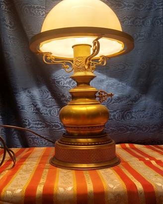 grande lampada da tavolo tipo lume ottone vintage 