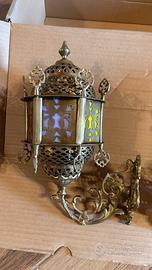 Coppia applique vintage Art Deco Brass 1950