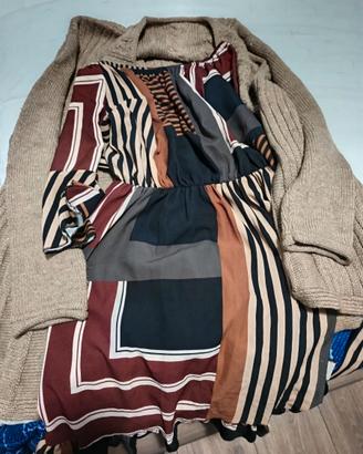 VESTITO CON CARDIGAN