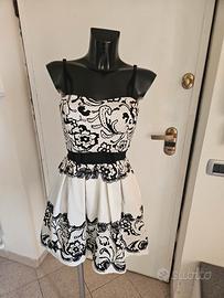 Abito donna Rinascimento, colore bianco e nero,TgS