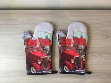 2 Guanti / Presine da Cucina New York Nuovi