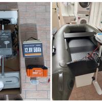 gommone con motore e batterie