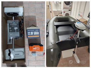 gommone con motore e batterie