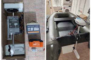 gommone con motore e batterie