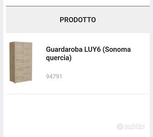 Guardaroba LUY6 Sonoma quercia smontato