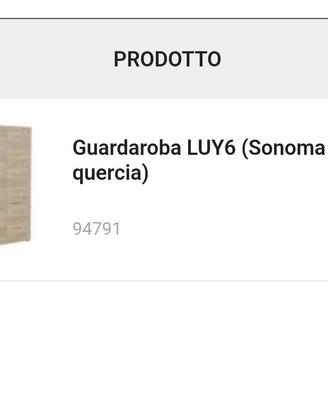 Guardaroba LUY6 Sonoma quercia smontato