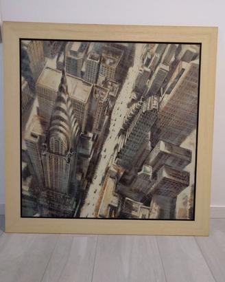 Quadro città moderna con grattacieli stile New Yor