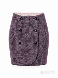 Gonna Max Mara 100% Lana Vergine Woolmark Bordeaux