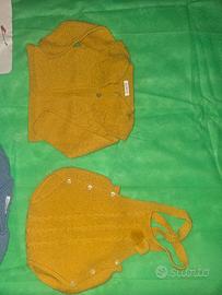 Cardigan e salopette bimba 12 mesi