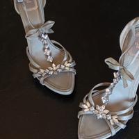 Christian Dior Satin Crystal Embellished Bow Ankle