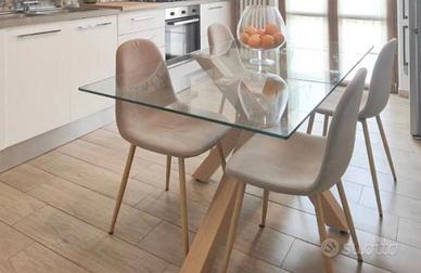 Tavolo 160x90 + 4 sedie beige