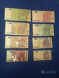 "EURO" SERIE 8 Pz LAMINA D'ORO COLORATI