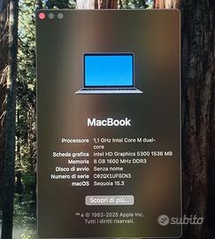 macbook 12 con seequoia 2026 air perfetto ssd250g
