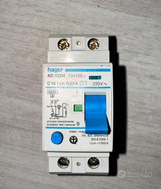 HAGER AD022H C16 30 mA 230V MAGNETO TERMICO DIFF.