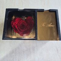 Portagioie box cuore rosa stabilizzata