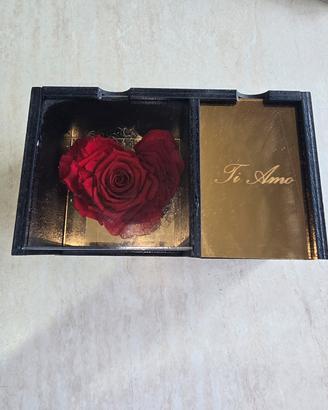 Portagioie box cuore rosa stabilizzata