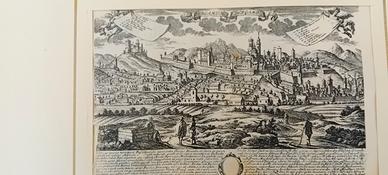 antica stampa di Bergamo rarissima xilografia 