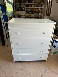 fasciatoio con ruote e cassetti