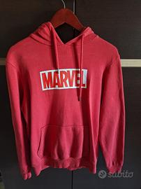 Felpa rossa Marvel felpata + cappuccio + tasca