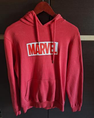 Felpa rossa Marvel felpata + cappuccio + tasca